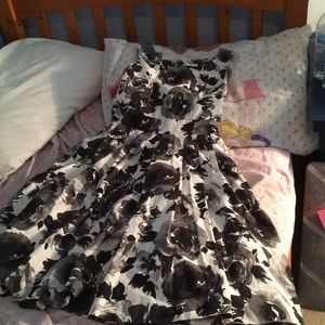 Black and white floral dress.  Too small.